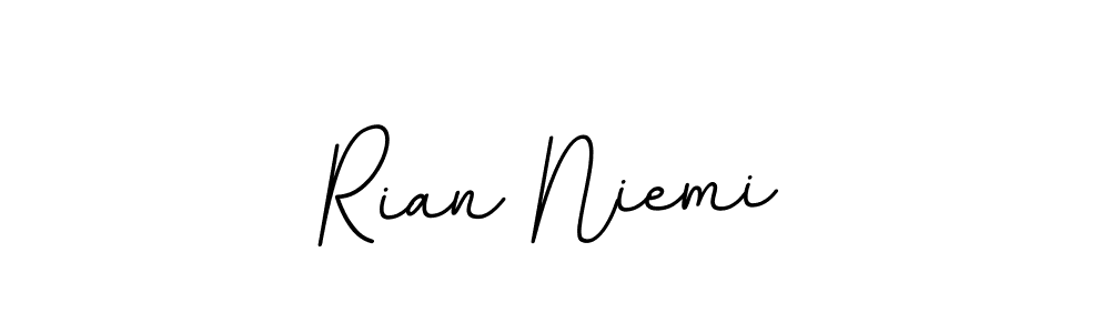 Create a beautiful signature design for name Rian Niemi. With this signature (BallpointsItalic-DORy9) fonts, you can make a handwritten signature for free. Rian Niemi signature style 11 images and pictures png