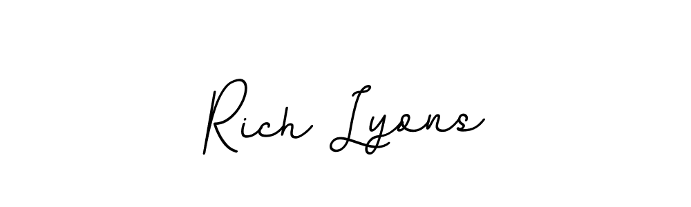 It looks lik you need a new signature style for name Rich Lyons. Design unique handwritten (BallpointsItalic-DORy9) signature with our free signature maker in just a few clicks. Rich Lyons signature style 11 images and pictures png