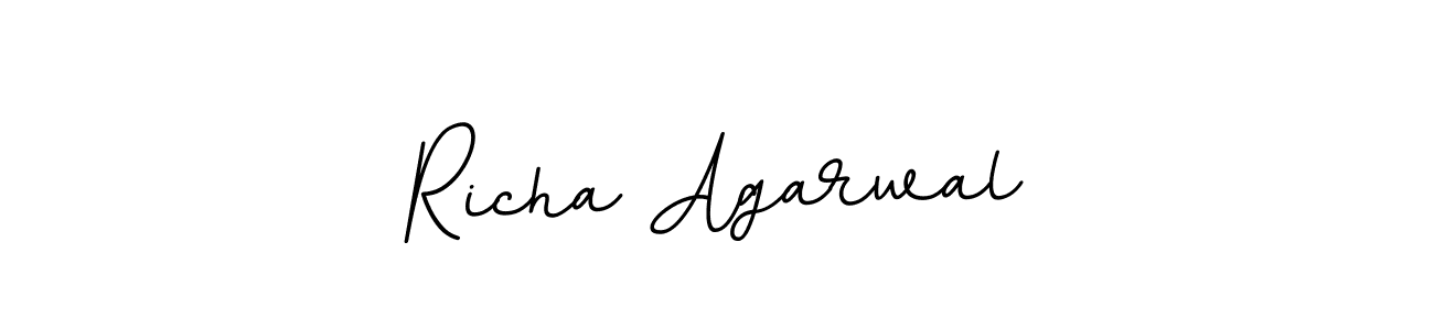 How to make Richa Agarwal name signature. Use BallpointsItalic-DORy9 style for creating short signs online. This is the latest handwritten sign. Richa Agarwal signature style 11 images and pictures png