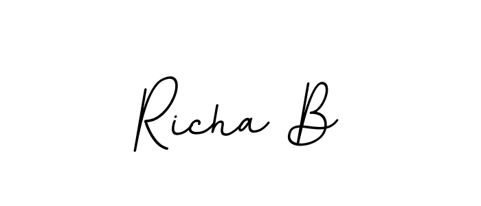 Design your own signature with our free online signature maker. With this signature software, you can create a handwritten (BallpointsItalic-DORy9) signature for name Richa B. Richa B signature style 11 images and pictures png