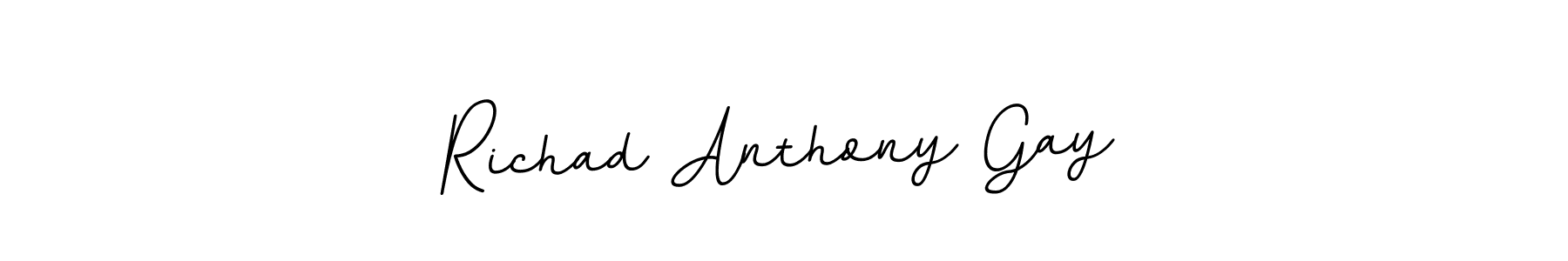 The best way (BallpointsItalic-DORy9) to make a short signature is to pick only two or three words in your name. The name Richad Anthony Gay include a total of six letters. For converting this name. Richad Anthony Gay signature style 11 images and pictures png