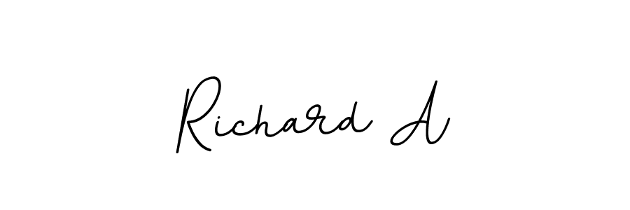 Create a beautiful signature design for name Richard A. With this signature (BallpointsItalic-DORy9) fonts, you can make a handwritten signature for free. Richard A signature style 11 images and pictures png