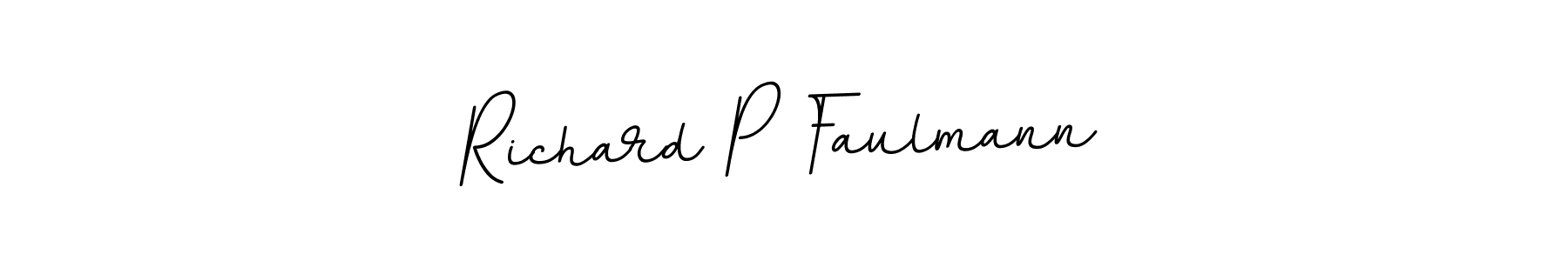 How to make Richard P Faulmann name signature. Use BallpointsItalic-DORy9 style for creating short signs online. This is the latest handwritten sign. Richard P Faulmann signature style 11 images and pictures png