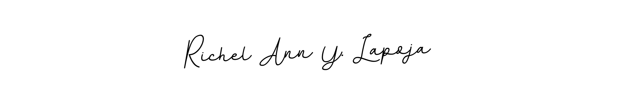 if you are searching for the best signature style for your name Richel Ann Y. Lapoja. so please give up your signature search. here we have designed multiple signature styles  using BallpointsItalic-DORy9. Richel Ann Y. Lapoja signature style 11 images and pictures png