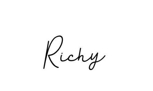 Create a beautiful signature design for name Richy. With this signature (BallpointsItalic-DORy9) fonts, you can make a handwritten signature for free. Richy signature style 11 images and pictures png