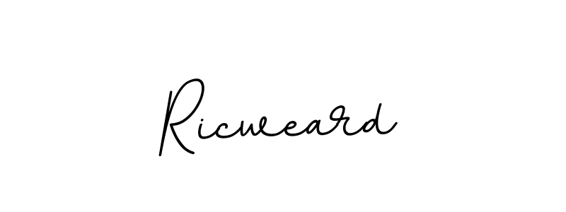 How to make Ricweard name signature. Use BallpointsItalic-DORy9 style for creating short signs online. This is the latest handwritten sign. Ricweard signature style 11 images and pictures png
