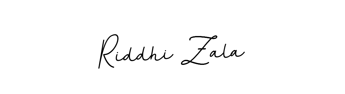 How to make Riddhi Zala name signature. Use BallpointsItalic-DORy9 style for creating short signs online. This is the latest handwritten sign. Riddhi Zala signature style 11 images and pictures png
