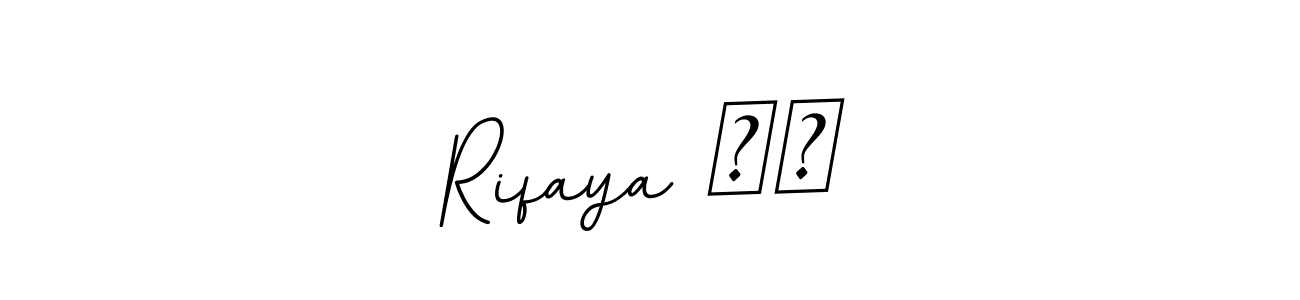 The best way (BallpointsItalic-DORy9) to make a short signature is to pick only two or three words in your name. The name Rifaya ❤️ include a total of six letters. For converting this name. Rifaya ❤️ signature style 11 images and pictures png