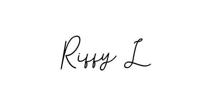 Make a beautiful signature design for name Riffy L. With this signature (BallpointsItalic-DORy9) style, you can create a handwritten signature for free. Riffy L signature style 11 images and pictures png