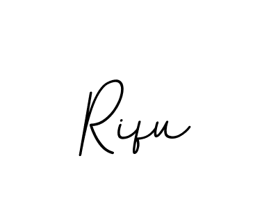 Use a signature maker to create a handwritten signature online. With this signature software, you can design (BallpointsItalic-DORy9) your own signature for name Rifu. Rifu signature style 11 images and pictures png