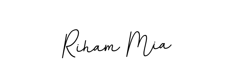 Make a beautiful signature design for name Riham Mia. With this signature (BallpointsItalic-DORy9) style, you can create a handwritten signature for free. Riham Mia signature style 11 images and pictures png