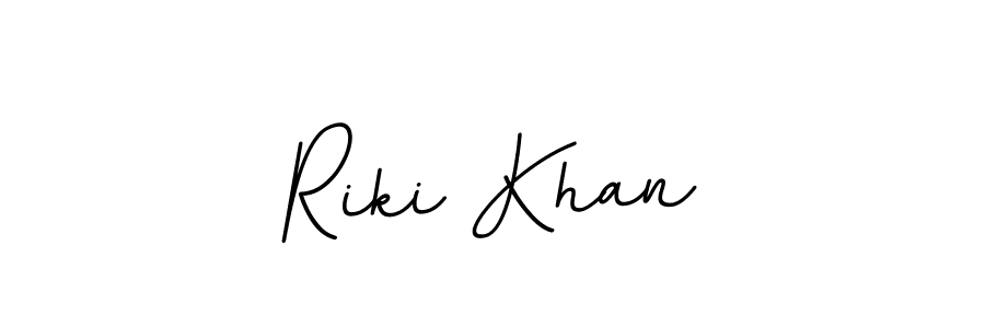 How to make Riki Khan name signature. Use BallpointsItalic-DORy9 style for creating short signs online. This is the latest handwritten sign. Riki Khan signature style 11 images and pictures png