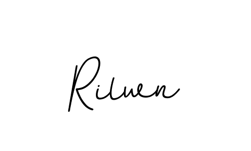 Create a beautiful signature design for name Rilwn. With this signature (BallpointsItalic-DORy9) fonts, you can make a handwritten signature for free. Rilwn signature style 11 images and pictures png