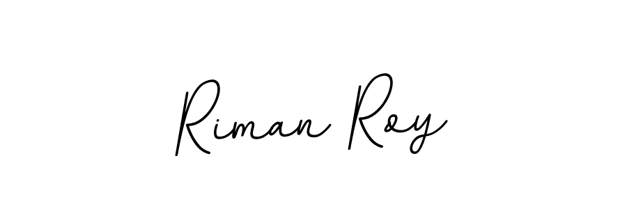 How to make Riman Roy name signature. Use BallpointsItalic-DORy9 style for creating short signs online. This is the latest handwritten sign. Riman Roy signature style 11 images and pictures png