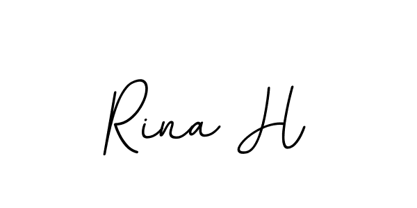 Rina H stylish signature style. Best Handwritten Sign (BallpointsItalic-DORy9) for my name. Handwritten Signature Collection Ideas for my name Rina H. Rina H signature style 11 images and pictures png