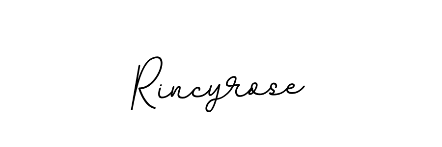 Use a signature maker to create a handwritten signature online. With this signature software, you can design (BallpointsItalic-DORy9) your own signature for name Rincyrose. Rincyrose signature style 11 images and pictures png