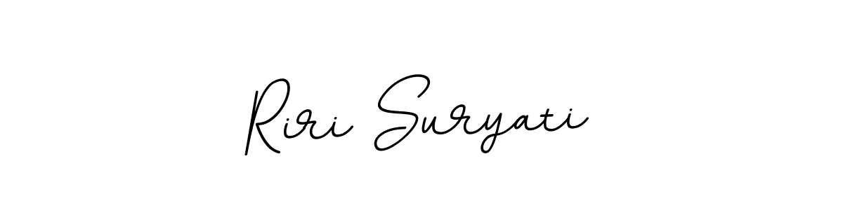 The best way (BallpointsItalic-DORy9) to make a short signature is to pick only two or three words in your name. The name Riri Suryati include a total of six letters. For converting this name. Riri Suryati signature style 11 images and pictures png