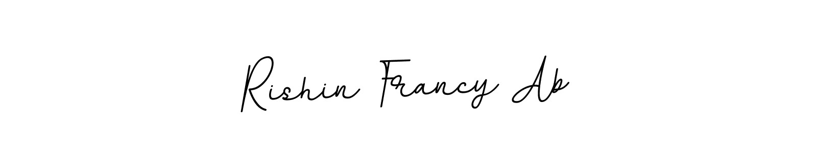 This is the best signature style for the Rishin Francy Ab name. Also you like these signature font (BallpointsItalic-DORy9). Mix name signature. Rishin Francy Ab signature style 11 images and pictures png