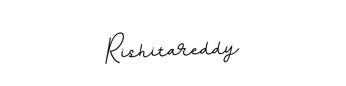 How to make Rishitareddy name signature. Use BallpointsItalic-DORy9 style for creating short signs online. This is the latest handwritten sign. Rishitareddy signature style 11 images and pictures png