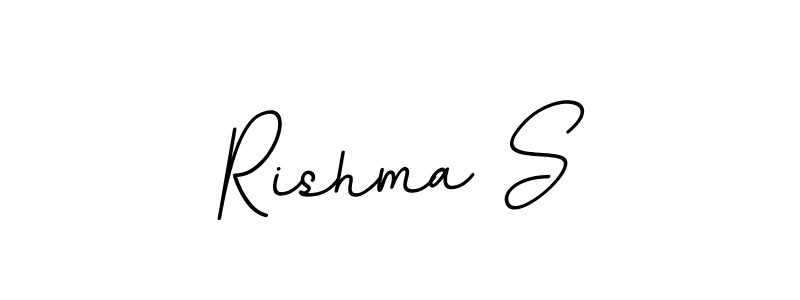 The best way (BallpointsItalic-DORy9) to make a short signature is to pick only two or three words in your name. The name Rishma S include a total of six letters. For converting this name. Rishma S signature style 11 images and pictures png