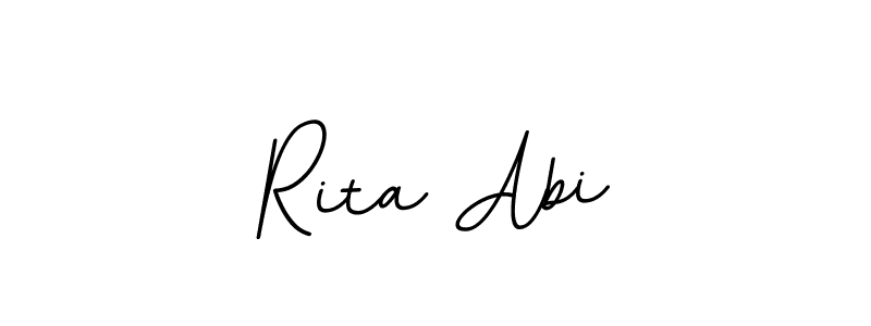 How to make Rita Abi name signature. Use BallpointsItalic-DORy9 style for creating short signs online. This is the latest handwritten sign. Rita Abi signature style 11 images and pictures png