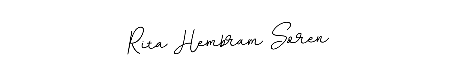 This is the best signature style for the Rita Hembram Soren name. Also you like these signature font (BallpointsItalic-DORy9). Mix name signature. Rita Hembram Soren signature style 11 images and pictures png