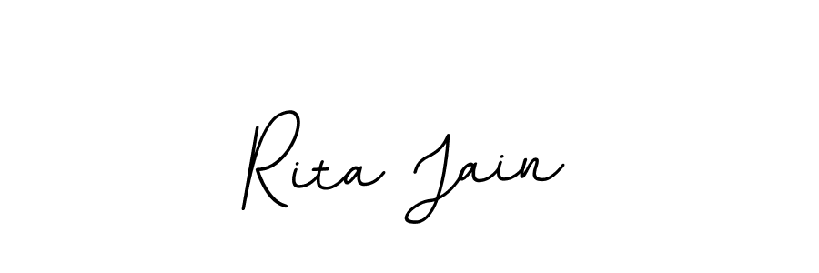 Rita Jain stylish signature style. Best Handwritten Sign (BallpointsItalic-DORy9) for my name. Handwritten Signature Collection Ideas for my name Rita Jain. Rita Jain signature style 11 images and pictures png