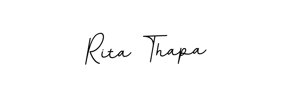 The best way (BallpointsItalic-DORy9) to make a short signature is to pick only two or three words in your name. The name Rita Thapa include a total of six letters. For converting this name. Rita Thapa signature style 11 images and pictures png