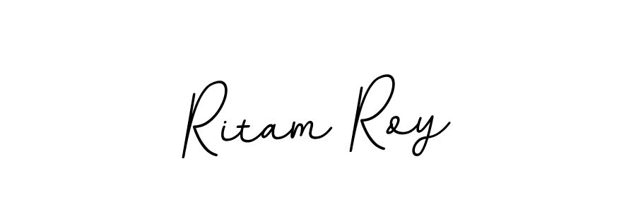 How to make Ritam Roy name signature. Use BallpointsItalic-DORy9 style for creating short signs online. This is the latest handwritten sign. Ritam Roy signature style 11 images and pictures png