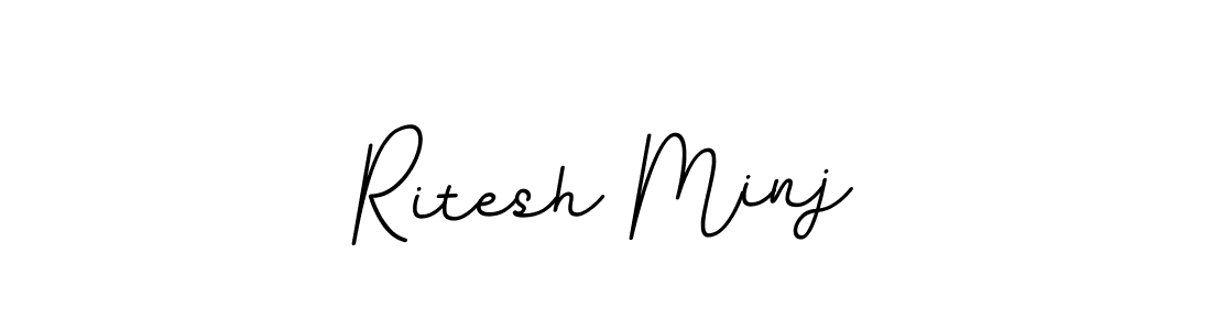 Use a signature maker to create a handwritten signature online. With this signature software, you can design (BallpointsItalic-DORy9) your own signature for name Ritesh Minj. Ritesh Minj signature style 11 images and pictures png