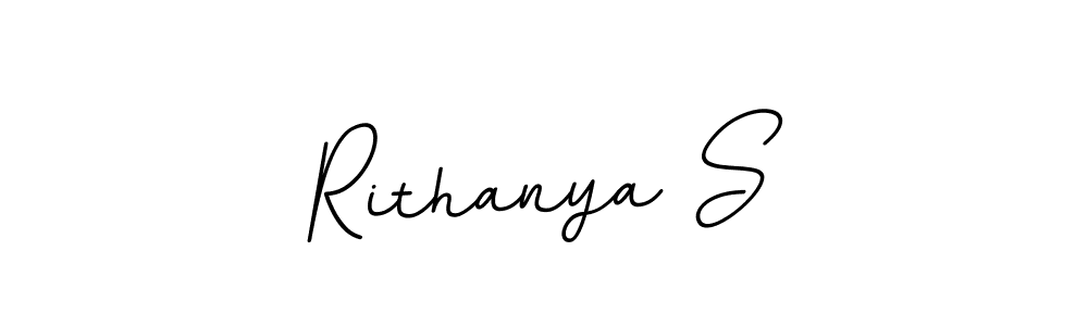 This is the best signature style for the Rithanya S name. Also you like these signature font (BallpointsItalic-DORy9). Mix name signature. Rithanya S signature style 11 images and pictures png