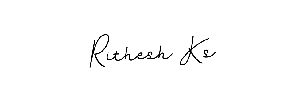 Use a signature maker to create a handwritten signature online. With this signature software, you can design (BallpointsItalic-DORy9) your own signature for name Rithesh Ks. Rithesh Ks signature style 11 images and pictures png
