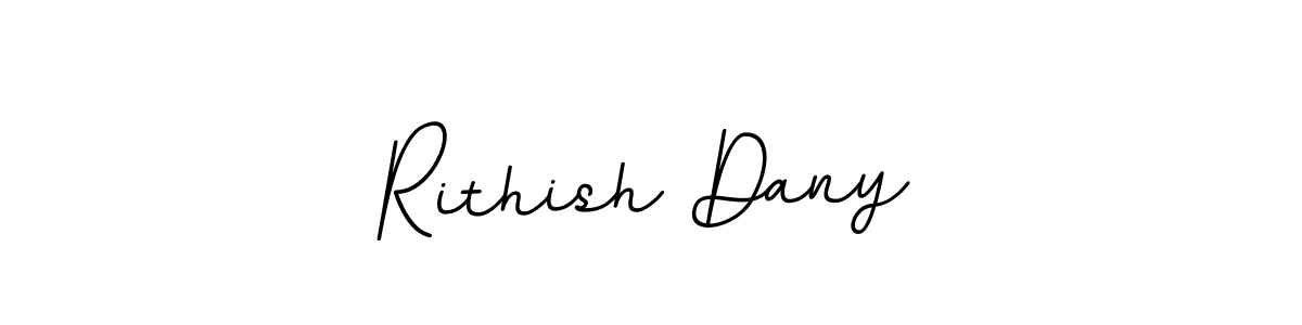 The best way (BallpointsItalic-DORy9) to make a short signature is to pick only two or three words in your name. The name Rithish Dany include a total of six letters. For converting this name. Rithish Dany signature style 11 images and pictures png