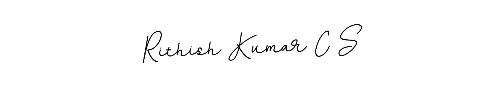 You should practise on your own different ways (BallpointsItalic-DORy9) to write your name (Rithish Kumar C S) in signature. don't let someone else do it for you. Rithish Kumar C S signature style 11 images and pictures png