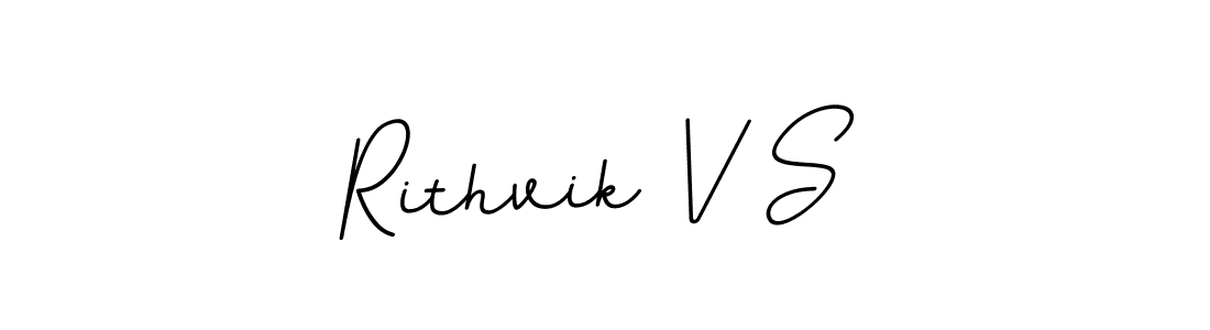 Use a signature maker to create a handwritten signature online. With this signature software, you can design (BallpointsItalic-DORy9) your own signature for name Rithvik V S. Rithvik V S signature style 11 images and pictures png