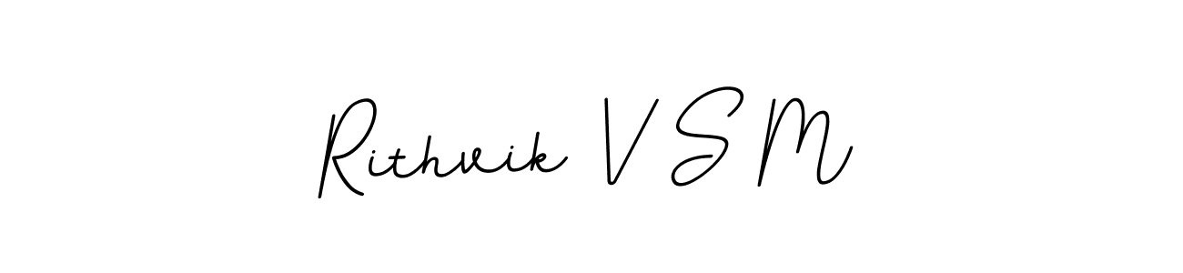 It looks lik you need a new signature style for name Rithvik V S M. Design unique handwritten (BallpointsItalic-DORy9) signature with our free signature maker in just a few clicks. Rithvik V S M signature style 11 images and pictures png