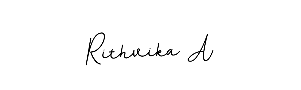 The best way (BallpointsItalic-DORy9) to make a short signature is to pick only two or three words in your name. The name Rithvika A include a total of six letters. For converting this name. Rithvika A signature style 11 images and pictures png