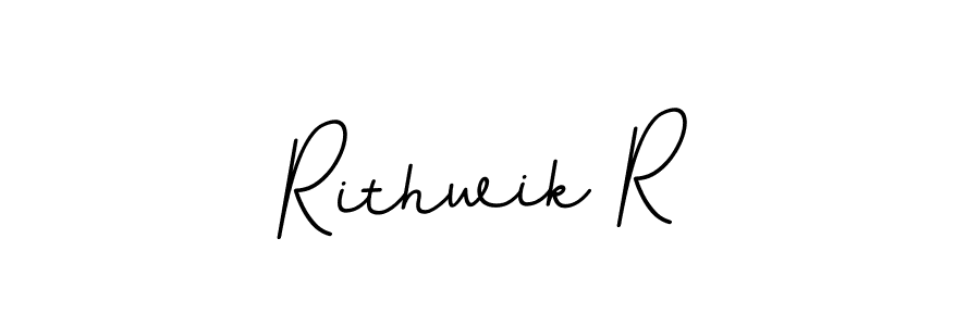 The best way (BallpointsItalic-DORy9) to make a short signature is to pick only two or three words in your name. The name Rithwik R include a total of six letters. For converting this name. Rithwik R signature style 11 images and pictures png