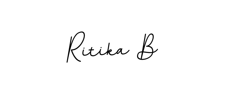 Ritika B stylish signature style. Best Handwritten Sign (BallpointsItalic-DORy9) for my name. Handwritten Signature Collection Ideas for my name Ritika B. Ritika B signature style 11 images and pictures png