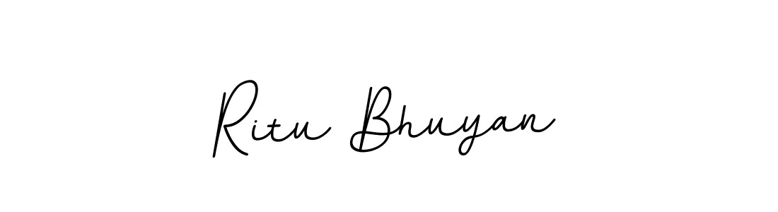 You should practise on your own different ways (BallpointsItalic-DORy9) to write your name (Ritu Bhuyan) in signature. don't let someone else do it for you. Ritu Bhuyan signature style 11 images and pictures png