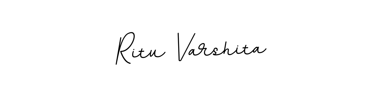 The best way (BallpointsItalic-DORy9) to make a short signature is to pick only two or three words in your name. The name Ritu Varshita include a total of six letters. For converting this name. Ritu Varshita signature style 11 images and pictures png