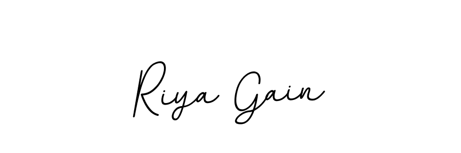 How to make Riya Gain name signature. Use BallpointsItalic-DORy9 style for creating short signs online. This is the latest handwritten sign. Riya Gain signature style 11 images and pictures png