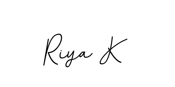 Design your own signature with our free online signature maker. With this signature software, you can create a handwritten (BallpointsItalic-DORy9) signature for name Riya K. Riya K signature style 11 images and pictures png