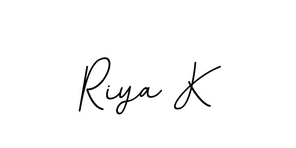 Design your own signature with our free online signature maker. With this signature software, you can create a handwritten (BallpointsItalic-DORy9) signature for name Riya K. Riya K signature style 11 images and pictures png