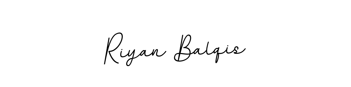 Similarly BallpointsItalic-DORy9 is the best handwritten signature design. Signature creator online .You can use it as an online autograph creator for name Riyan Balqis. Riyan Balqis signature style 11 images and pictures png