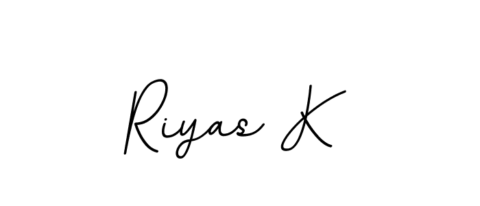 It looks lik you need a new signature style for name Riyas K. Design unique handwritten (BallpointsItalic-DORy9) signature with our free signature maker in just a few clicks. Riyas K signature style 11 images and pictures png