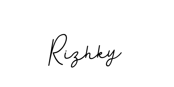 Rizhky stylish signature style. Best Handwritten Sign (BallpointsItalic-DORy9) for my name. Handwritten Signature Collection Ideas for my name Rizhky. Rizhky signature style 11 images and pictures png