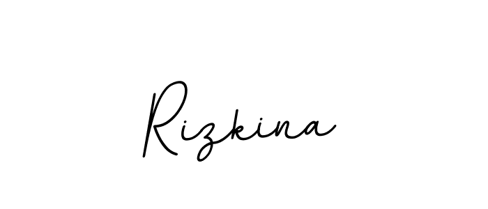 Design your own signature with our free online signature maker. With this signature software, you can create a handwritten (BallpointsItalic-DORy9) signature for name Rizkina. Rizkina signature style 11 images and pictures png