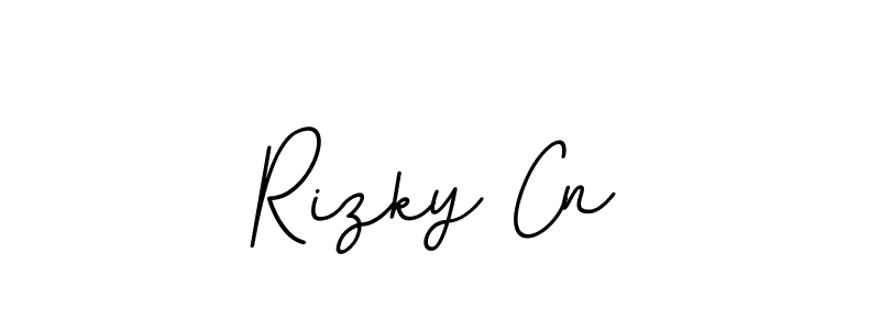 Use a signature maker to create a handwritten signature online. With this signature software, you can design (BallpointsItalic-DORy9) your own signature for name Rizky Cn. Rizky Cn signature style 11 images and pictures png