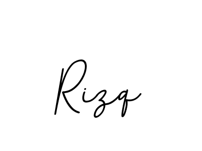 How to make Rizq name signature. Use BallpointsItalic-DORy9 style for creating short signs online. This is the latest handwritten sign. Rizq signature style 11 images and pictures png